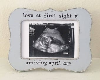 Love at first sight picture frame GIFT ultrasound picture frame baby shower gift Grandparents frame nursery room decor