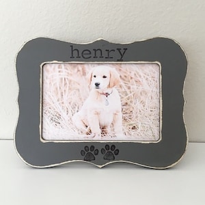 Personalisierter Hundebilderrahmen: Handgestempeltes Haustier-Gedenkgeschenk 10x15