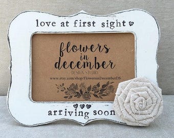 Ultrasound frame, coquette gift, cottage core, shabby chic, sonogram frame, pregnancy announcement - Flowers in December Design St