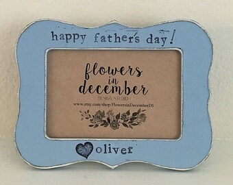 Father's Day gift Personalized picture frame Gift for dad first Father's Day daddy gift from child Flowers in December Design Studio