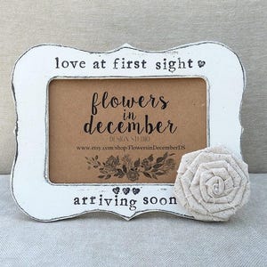 love at first sight flower picture frame, sonogram photo frame, new mom, new grandma, pregnancy gift idea