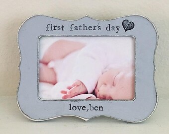 Personalized First Father's Day Picture Frame - Custom Photo Gift