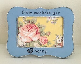 First Mother’s Day frame, new mom gift, boy mom gift personalized, 4x6 picture frame