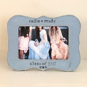 Personalized Graduation Picture Frame: Hand Stamped, Distressed Wood