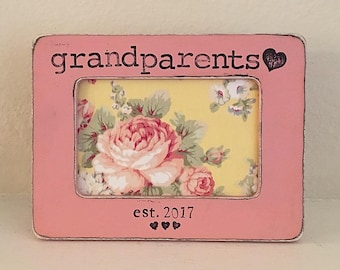 new grandparents gift picture frame, gift from grandchild, grandparents to be gift - Flowers in December DS