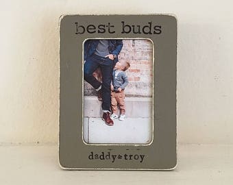 Father's Day Gift, Personalized picture frame, daddy gift, father son Gift from child, best buds - Flowers in December Design Studio