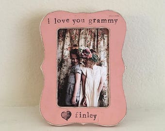 Gift for grandma nana Grammy grandmother personalized picture frame Mother's Day frame from grandchild - Flowers in December Design St