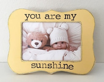 You are my sunshine picture frame, cottage core decor, shabby chic gift, flowers in December