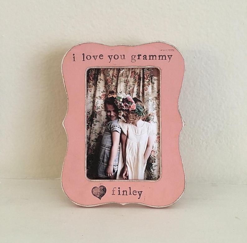 Gift for grandma nana Grammy grandmother personalized picture frame Mother's Day frame from grandchild Flowers in December Design St image 1