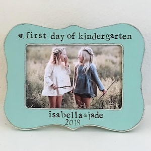 Personalized First Day of School Picture Frame: Hand-Painted Vintage Style