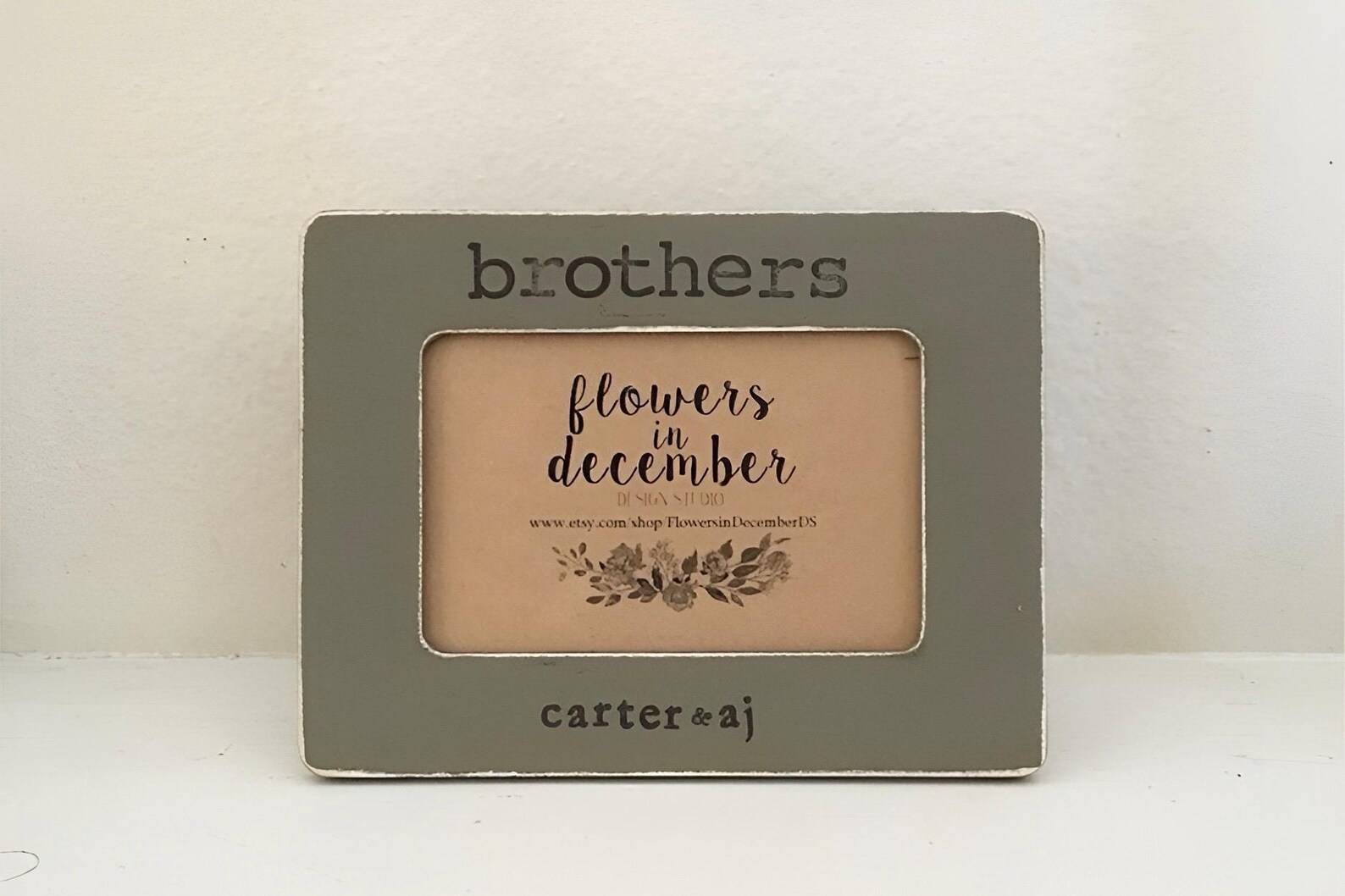 Personalized Brothers Picture Frame: Hand Stamped, Distressed Wood, 4x6 ...