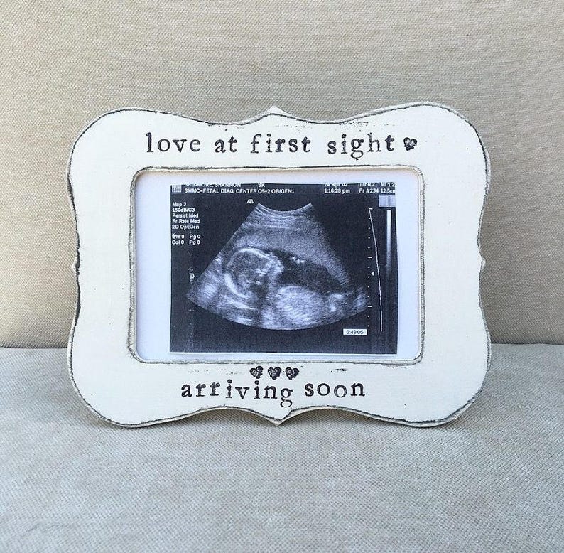 Ultrasound picture frame, baby shower gift, baby gift, personalized picture frame, gender reveal gift, love at first sight picture frame image 1