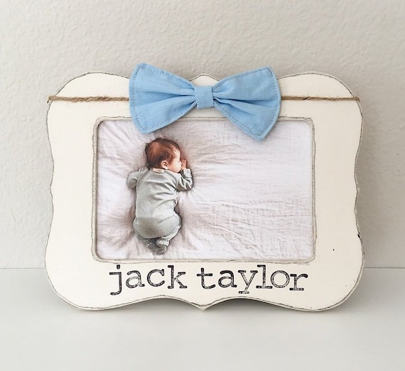 personalized baby boy gift, newborn boy, personalized picture frame, name frame, grandparents frame, bow tie, baby’s first