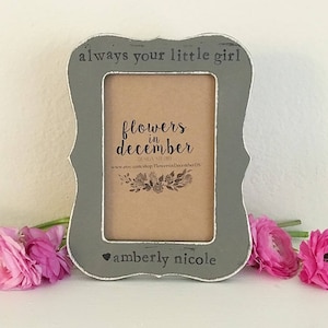 Father of the bride frame Wedding gift for parents Always your little girl gift for dad Personalized picture frame - Flowers in December