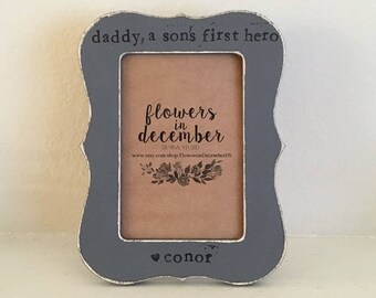 Dad, a sons first hero Father's Day gift Gift for daddy from father son  - Flowers in December Design Studio