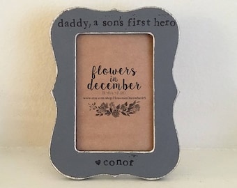 Personalized Father's Day Picture Frame, Daddy's First Hero