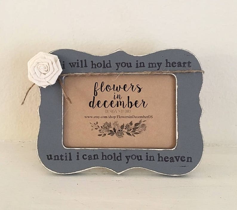 Infant loss gift, Memorial gift, In memory of baby frame loss of loved one Child loss Memorial picture frame Flowers in December Design St image 1