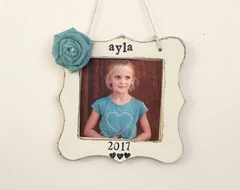 Custom Christmas ornament, picture frame ornament