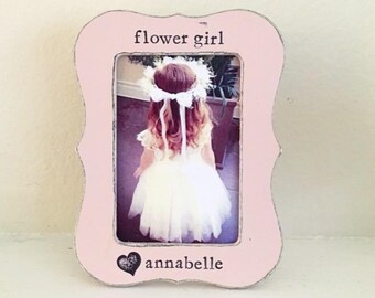 Flower girl picture frame Gift for flower girl personalized flower girl frame from bride wedding frame - Flowers in December