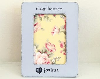 Ring bearer picture frame Personalized ring bearer gift Custom ring bearer Wedding frame Personalized picture frame - Flowers in December