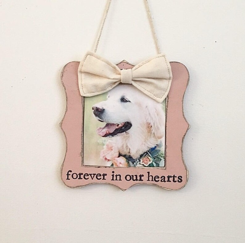 dog memorial frame dog picture frame ornament dog ornament christmas gift for pet owner Christmas gift forever in our hearts gift