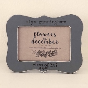 Personalized Graduation Picture Frame: Hand Stamped, Distressed Wood