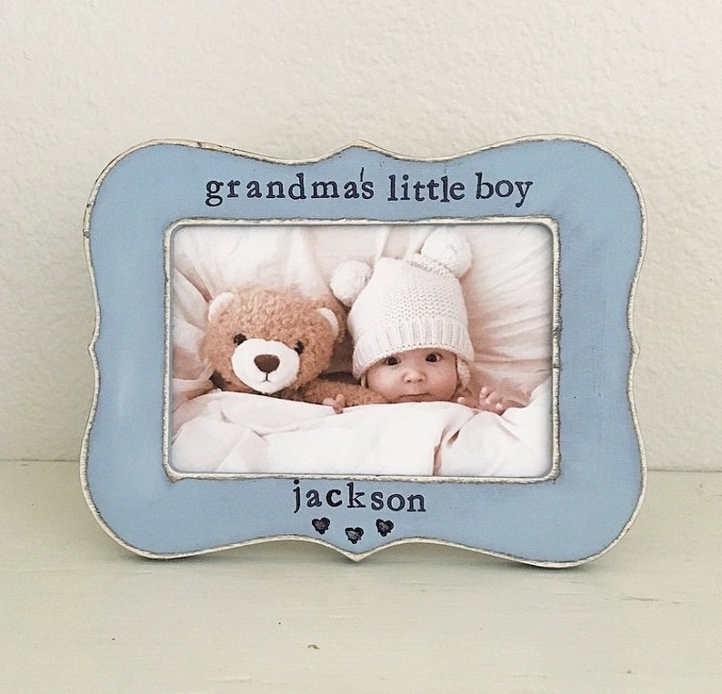 Grandmas little boy personalized picture frame, gift for grandma, grandparents frame, I love my grandma, grammy , nana, mimi, from child image 1