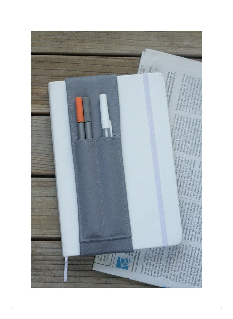 MTO Minimalistic Notebook Pen Holder Gray Etsy