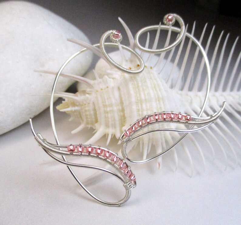 Elf earrings Ear cuffs Rose Pair of ear cuffs Ear cover earrigns Boho ear wraps Ear crawler Ear cuff no piercing