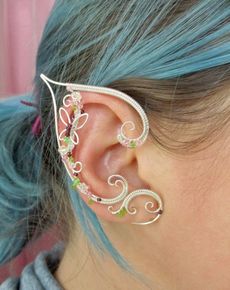 Pair of elf ear cuffs Silver memories Ear cuff Elf ears Etsy