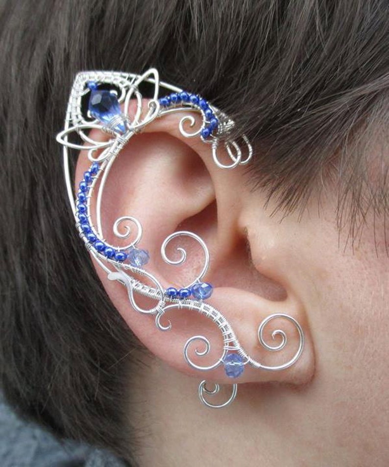 Pair of elven ear cuffs Galactic ghost Ear cuff Elf ears Etsy