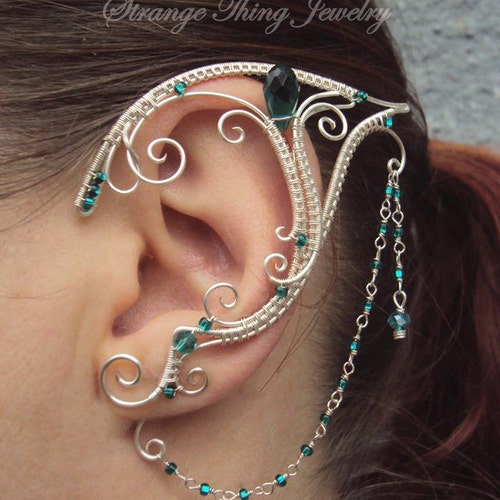 Oval Dangling Ear Cuff main image 0