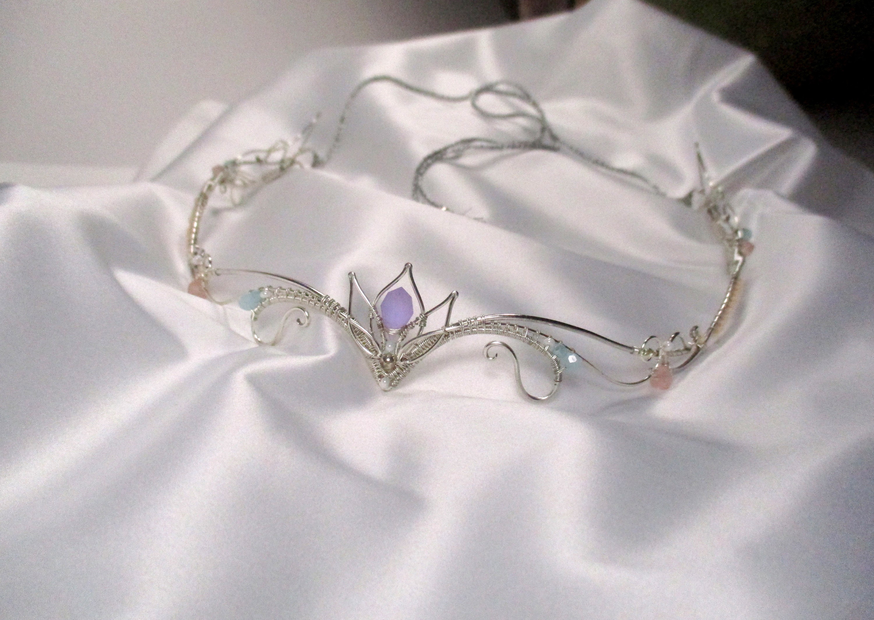 ♡tiara♡ Triple Heart Diamond Rhinestone Tiara- CH072 Gold 1.5