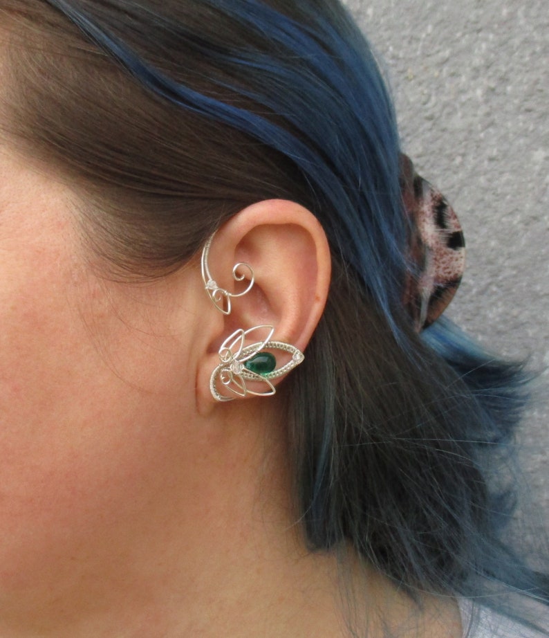 Pair of wire ear cuffs Ivy Ear cuffs Elf earrings Ear Etsy