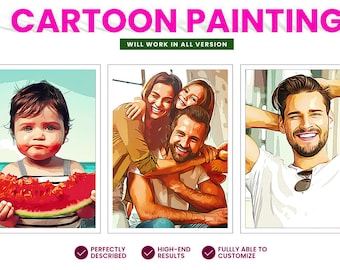 Cartoon Painting Effect, Photoshop Action,Photoshop Brushes,Photoshop Effects,Photoshop Overlays,Photoshop Presets,Photo Filter