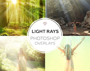 27 Light Rays Photoshop Overlay, Sunlight Photoshop Overlay,Light Flare Overlay, Light Rays Overlay for Photoshop,Photoshop Effects