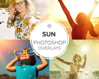 17 Natural Sunshine Photoshop Overlay, Sun Flare Photoshop Overlay,Sunlight Overlay, Lens Flare Digital Textures for Photo Editing, Sun Rays