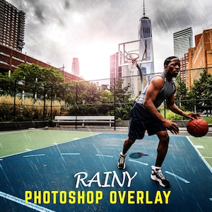 Realistic Rain Overlay -26 JPG Falling Rain Overlays for Photoshop & Photo Editing | Rainy Weather Effect, Raindrop Texture Digital Download
