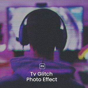 Efecto de foto de falla de TV, efecto de foto de falla de televisión, plantilla de Photoshop, efecto de falla, efecto de Photoshop, plantilla de Photoshop, filtro de fotos