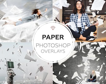 20 Flying Paper Photoshop Overlay, Paper Overlay, Flying Paper Overlay, Paper Overlay voor Photoshop, Photoshop Effects, Photoshop Overlays