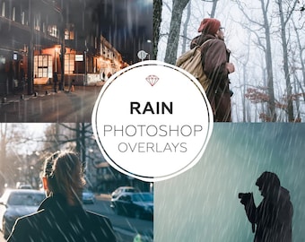 Rain Photoshop Overlay, Falling Rain Photoshop Overlay,Raindrop Overlay,Rain Overlay for Photoshop,Photoshop Effect,Rainy Weather Overlay
