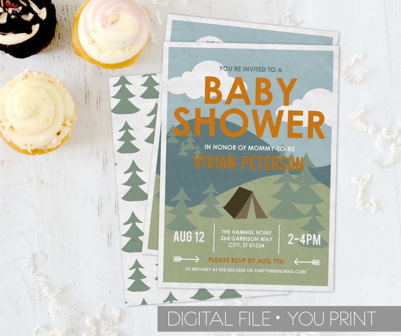 Camping Baby Shower Invitation Camp Baby Shower Invite Etsy