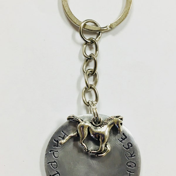 Horse Pony Equestrian Keychain "happiness is a horse" - perfect for the horse lover!