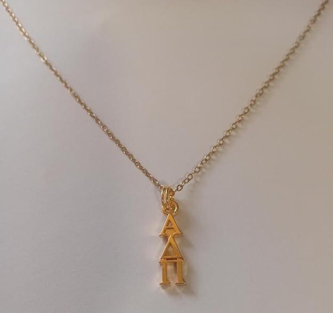 Adpi Gold Letters Alpha Delta Pi ADP Adpi Sorority Greek 24k Gold Plated Artisan ...