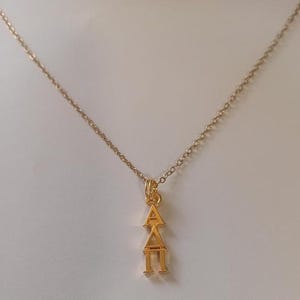 アルファ デルタ パイ ADP ADPi ソロリティ ギリシャ 24K ゴールド メッキ 職人手作り ラヴァリエール ネックレス