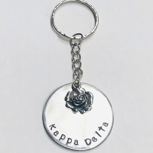 Kappa Delta KD Sorority Griekse roos mascotte bedel sleutelhanger