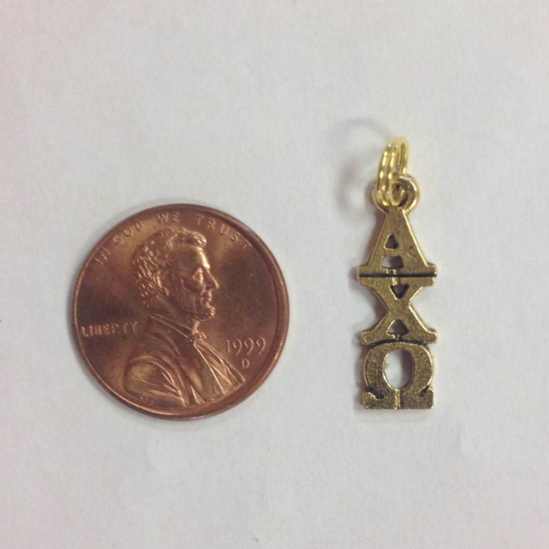 Axo Sign Alpha Chi Omega AXO Sorority Greek Lavaliere Charm in 24K Gold Plate ...