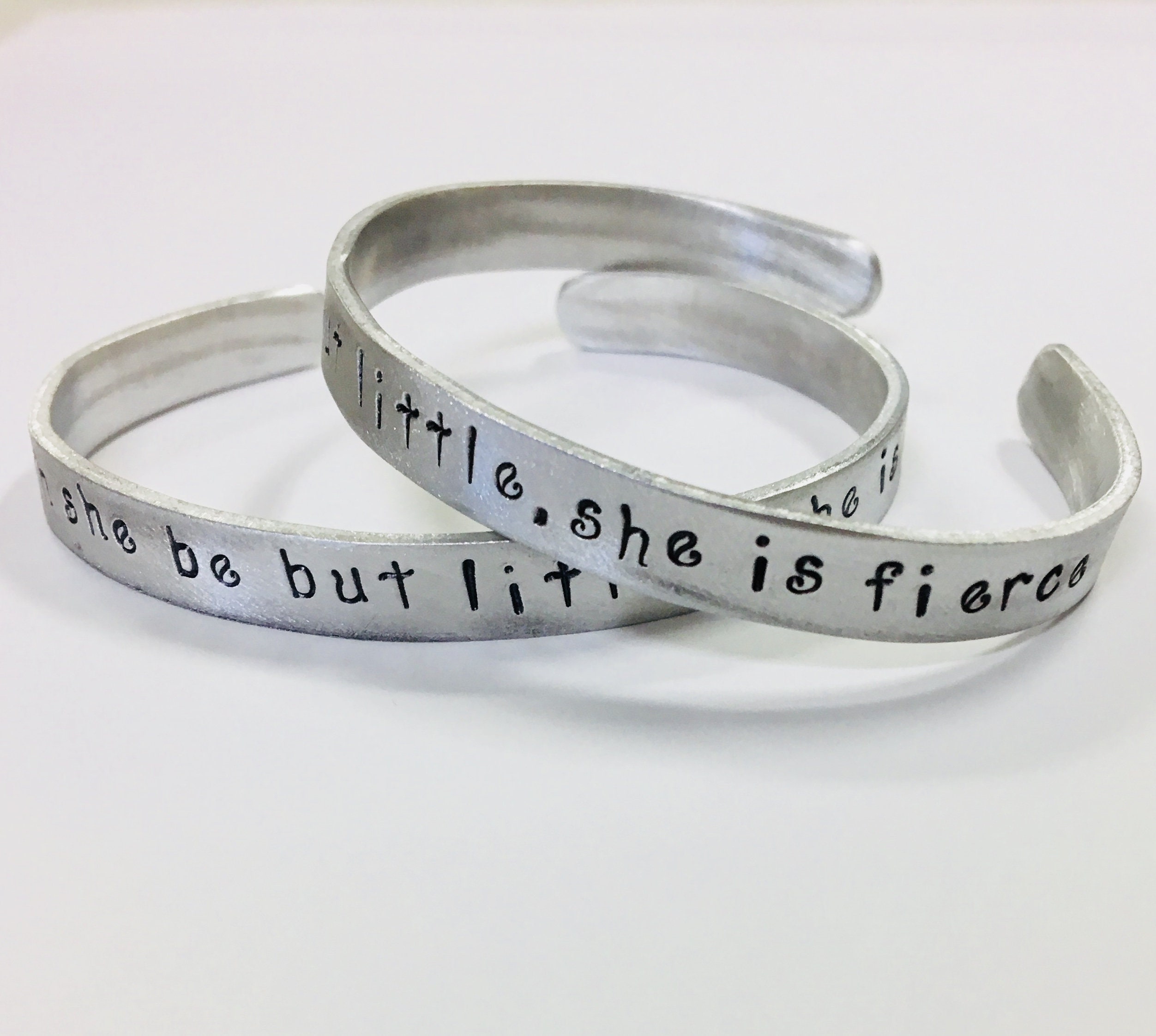 SAGEFINDS She is Fierce Bracelet | Stainless Steel | Inspirational Gift for Women and Girls | Engraved Motivational Message　並行輸入 She is Fierce Bracelet - and Though She Be but Little, She is