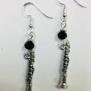 Clarinet, Clarinetist, Clarinet Teacher, Music, Musician Earrings - on sterling silver earwires