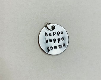 Kappa Kappa Gamma KKG sorority charm made of non-tarnish aluminum